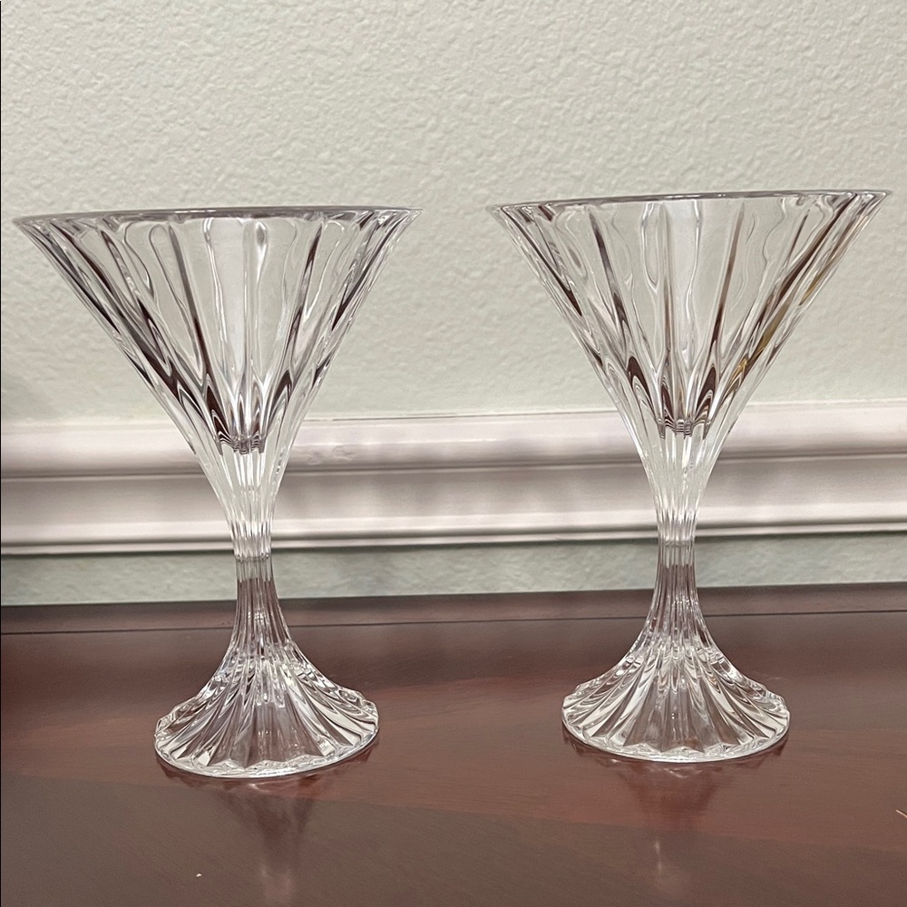 Park Lane by Mikasa - Crystal Glass Martini Goblets - Clear Stemmed Pair.